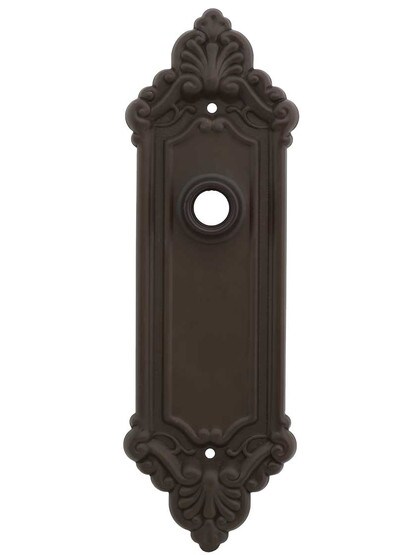 Stamped Brass French-Baroque Back Plate in Oil-Rubbed Bronze.